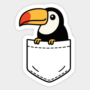 Funny Toucan Pocket Pal Cute Tropical Toucan Bird Lover Art Sticker